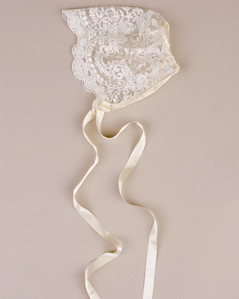 Cute Two Pieces Christening Dresses For Baby Girls Half Sleeve Lace Appliques Long Baptism Dress First Communication Gowns with Hats