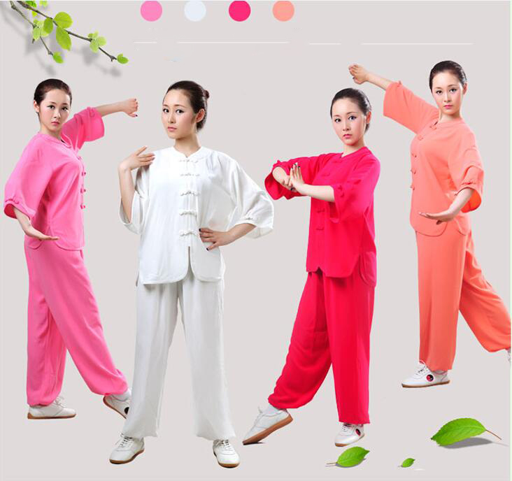 Tracksuits Chinese Fighting style 3 Quarter Sleeve Tai chi clothing uniform kungfu outfit Moring exercise suits for women girl Top + Pants, Pink
Tracksuits Chinese Fighting style 3 Quarter Sleeve Tai chi clothing uniform kungfu outfit Moring exercise suits for women girl Top + Pants, Pink