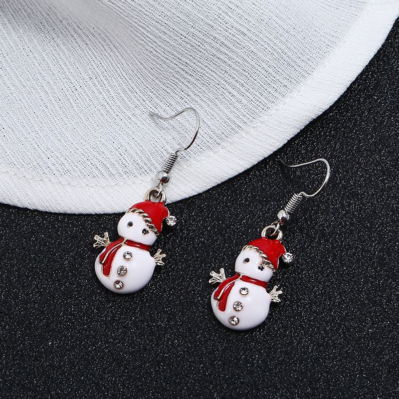 Snowman Earrings Fashion And Lovely Design For Girls Dangle & Chandelier Christmas Holiday Gift Santa Claus Rhinestone Eardrop