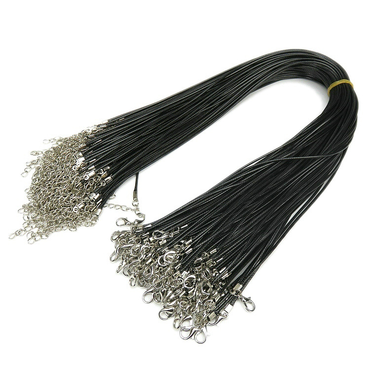 100pcs 1.5mm Black Wax Leather Snake chains Beading Cord String Rope Wire 45cm+5cm Extender bracelet ChainLobster Clasp DIY
100pcs 1.5mm Black Wax Leather Snake chains Beading Cord String Rope Wire 45cm+5cm Extender bracelet ChainLobster Clasp DIY