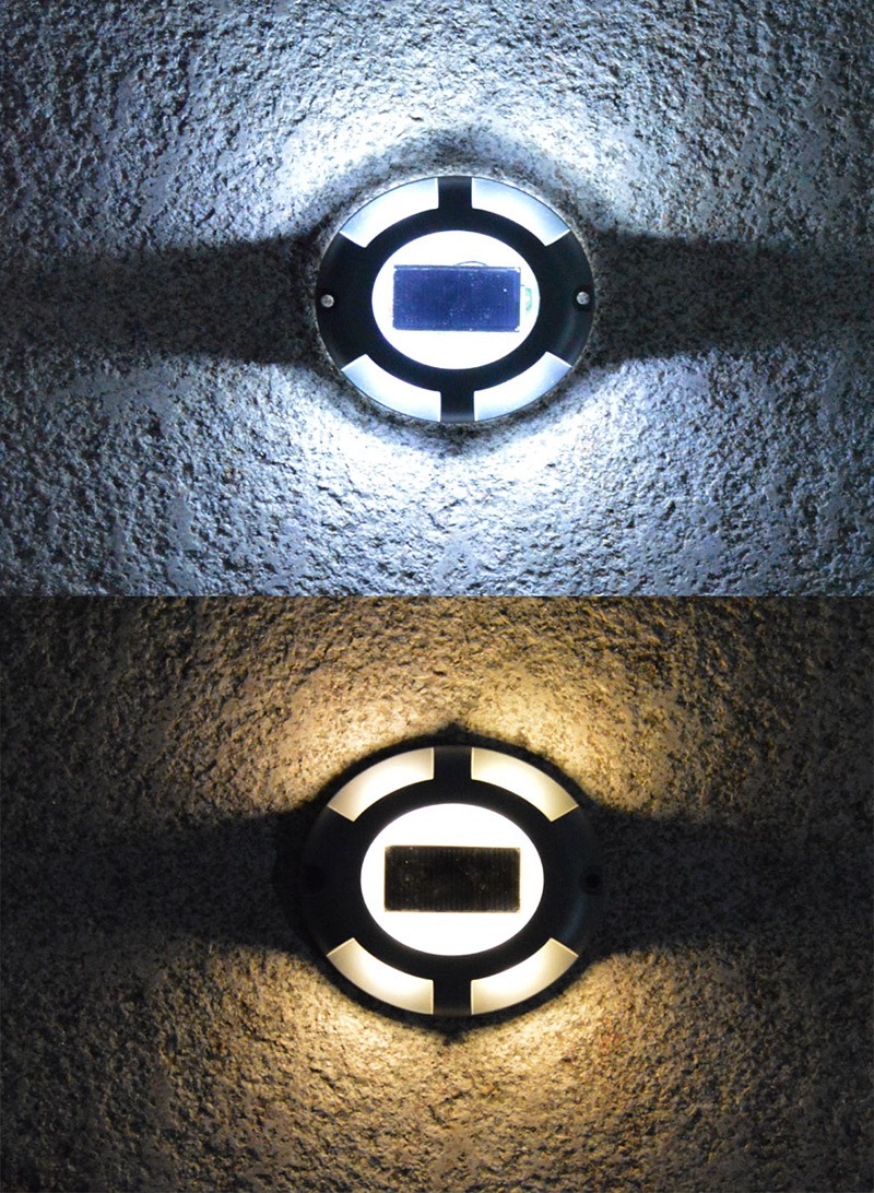 Solar Road Stud Aluminum 4-LED Waterproof Road Light Sensor LED Lights For Driveway Garden Square Pathway
