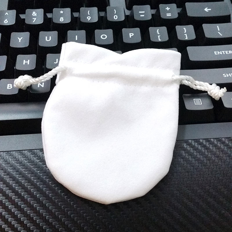 High Quality White Jewelry Velvet Pouches Bag Charm Beads Bracelet Women Pendant Necklace Packaging Gift bags Factory wholesale