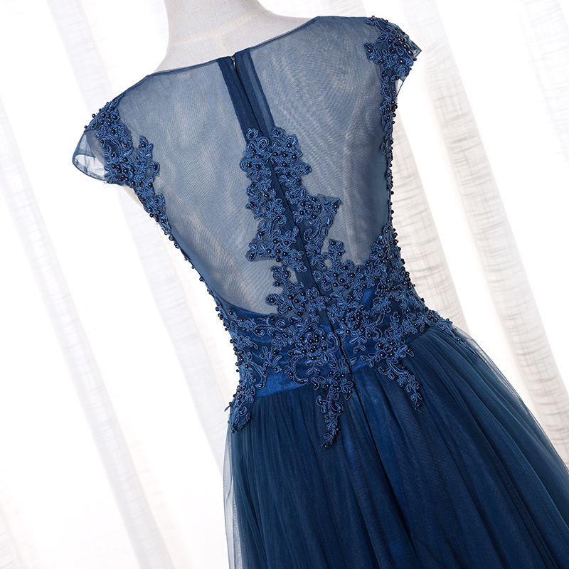 Navy Blue Mother of the Bride Dresses Soft tulle with Applique Beads Zipper Back Elegant Party Dresses Custom Made Plus Size