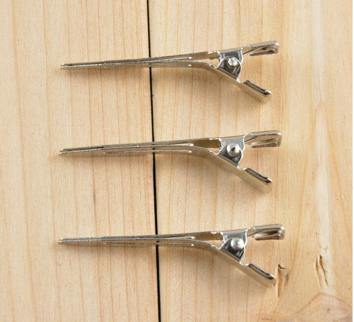 20pcs 45mm Silver Pinch Alligator Hair Clips Metal Hairpins Barrettes DIY Single Prong Hair Clip no Teech Jewelry hair Accessory FJ3216