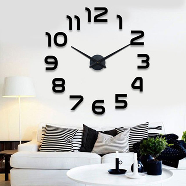 E-COEUS Acrylic+Eva Wall Clocks Single Face Circular Antique Style 9 mm Sheet Decorate Living Room L Wall Clock Home Decor