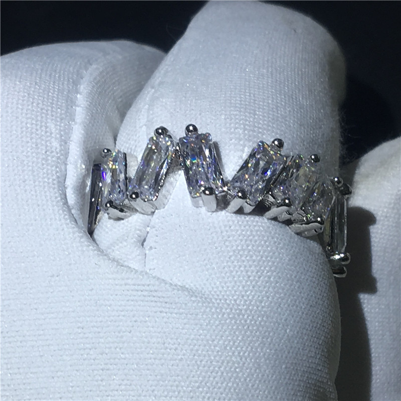 Fashion Tennis ring T shape 5A Cz Sona Stone 925 Sterling silver Engagement wedding band ring for women Finger Jewelry