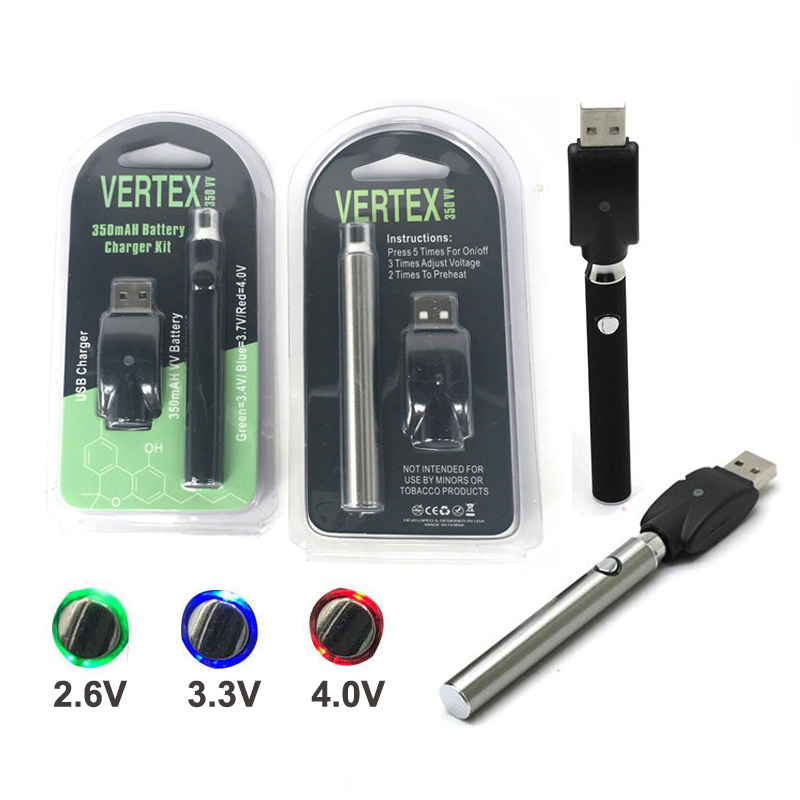 Vertex LO Variable Voltage Battery vv Charger Kit 350mAh CO2 Thick Oil Preheat Vape Pen for 510 Atomizers CE3 Tank G2 Cartridges
Vertex LO Variable Voltage Battery vv Charger Kit 350mAh CO2 Thick Oil Preheat Vape Pen for 510 Atomizers CE3 Tank G2 Cartridges