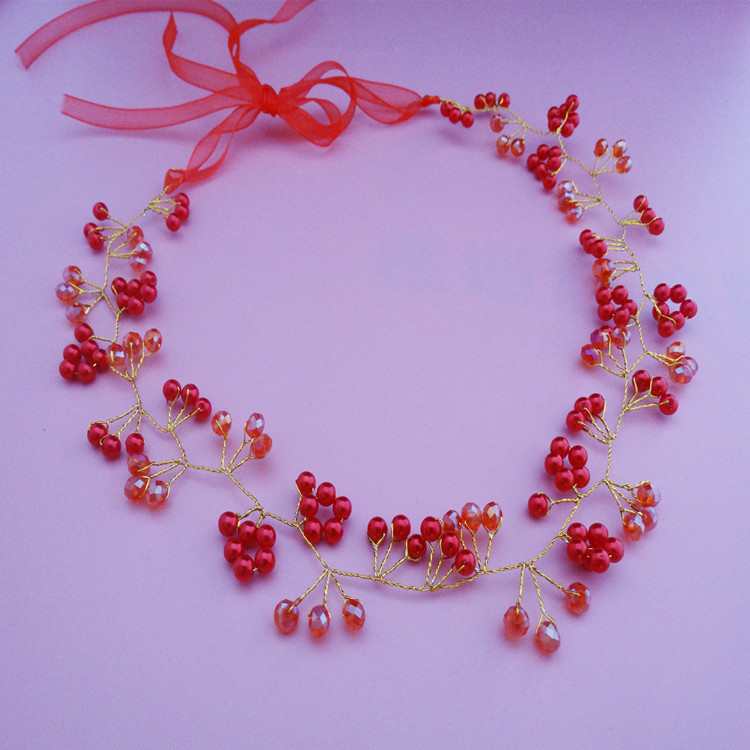 Wedding Bridal Headpieces Bridesmaid Silver Handmade Rhinestone Pearl Hairband Headband Gold Silver Red Hair Accessories Fascinators