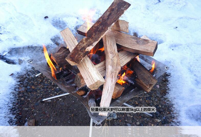 Bonfire Campfire Pit Camping Wood Stove Stand Frame Fire Rack Stainless Steel Foldable Mesh Fire Pit Outdoor Wood Heater Heating X