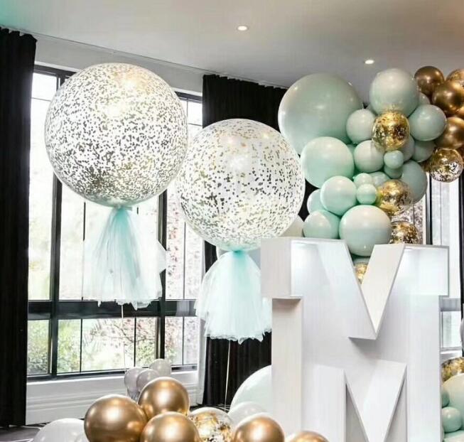 36 Inch Latex Balloons Giant Confetti Balloon Big Clear Inflatable Wedding Mariage Happy Brithday Party Decoration Favor