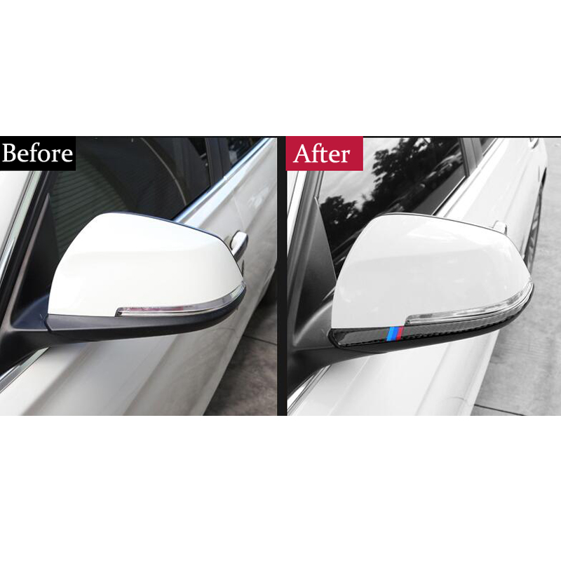 Carbon Fiber Car Styling Rearview Mirrors Cover Trim Strips Sticker For BMW 1 2 3 4 Series X1 F20 F21 F30 F31 F34 F36 E84 Accessories