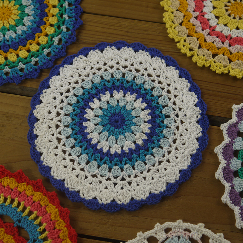 12 Hand Dyed Craft Doilies, Crochet Mandalas for Decorating and Crafts, Shabby Decor, Wedding Doilies, Doilies for Decor, Crafts, and Dream