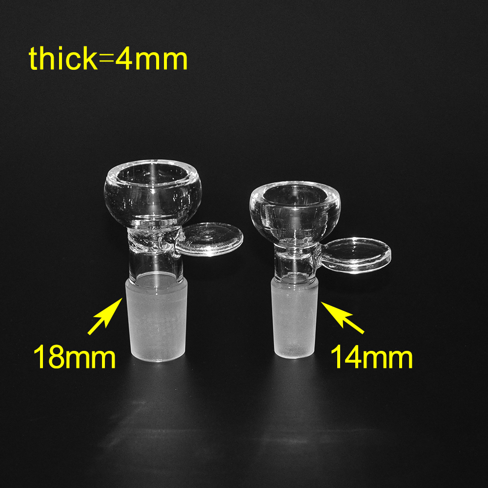 Wholeslae Glass Bolw for Bong 14MM 18MM Male Joint 4mm clear glass bowl high quality free shipping