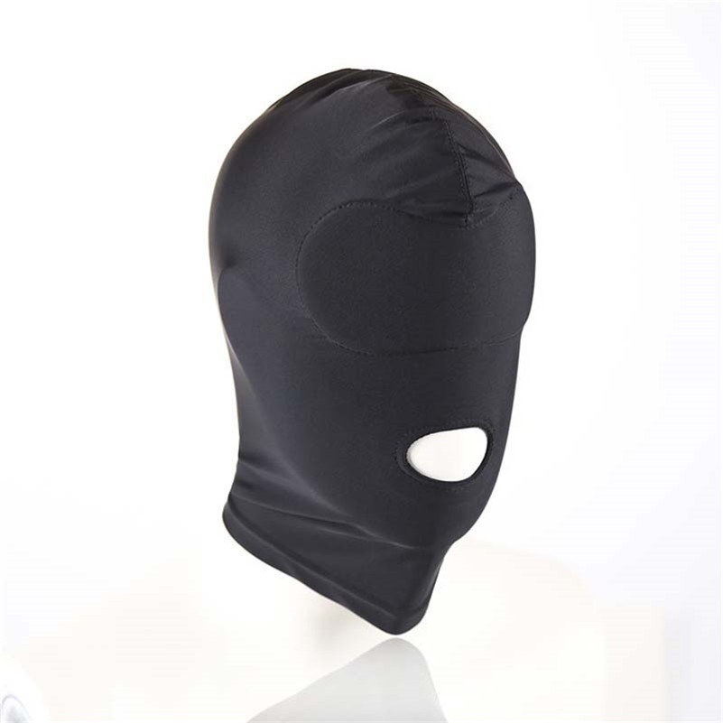 Morease 4 Style Fetish Unisex BDSM Hood Mask Black Mouth Eye Slave Hood Sex Product Toys Bondage Adult Game For Couple Women Y18110401