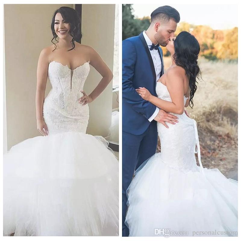 Sweetheart Lace Mermaid Wedding Dresses Slim Tulle Puffy Garden Bridal Gowns 2018 Plus Size Bridal Gowns Custom From China, Silver
Sweetheart Lace Mermaid Wedding Dresses Slim Tulle Puffy Garden Bridal Gowns 2018 Plus Size Bridal Gowns Custom From China, Silver