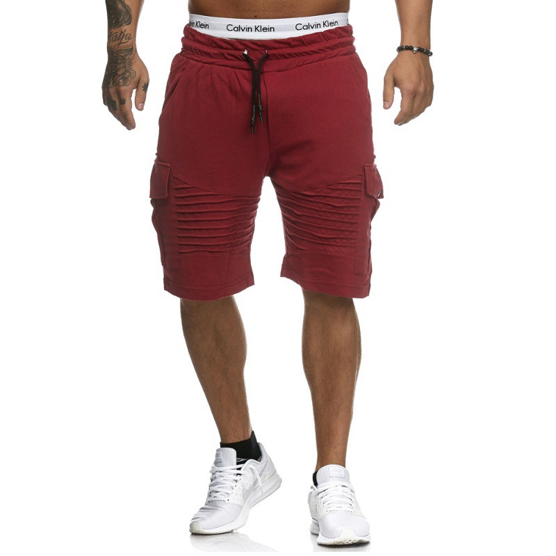 5 Colors Men's Summer Casual Stripe Sports Drawstring Shorts With Pockets B1