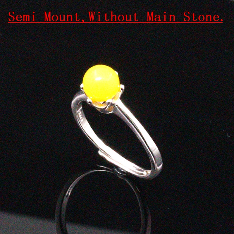 925 Sterling Silver Women Engagement Wedding Ring 4-5MM Round Bead or Pearl Semi Mount Ring Wholesale