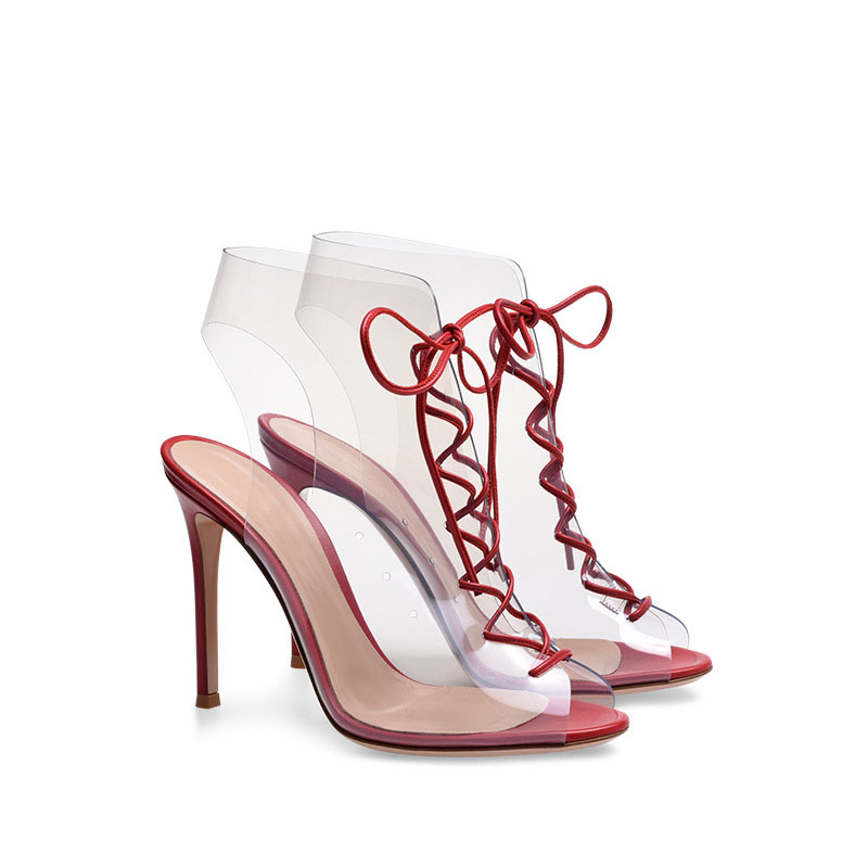 new fashion shoes women sandals lace up zapatos stiletto high heels pvc transparent cristal party shoes sandalias ladies shoes, Black
new fashion shoes women sandals lace up zapatos stiletto high heels pvc transparent cristal party shoes sandalias ladies shoes, Black