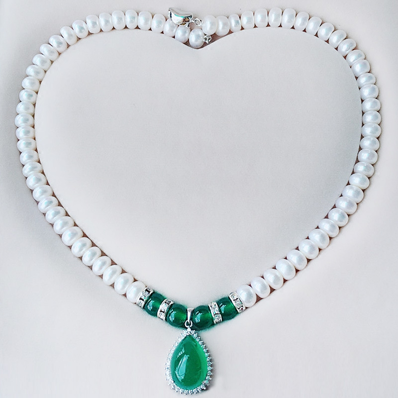 natural freshwater pearl necklace 8-8.5mm S925 silver chalcedony pendant mother's gift Necklace jade pendant with inspection certificate
natural freshwater pearl necklace 8-8.5mm S925 silver chalcedony pendant mother's gift Necklace jade pendant with inspection certificate