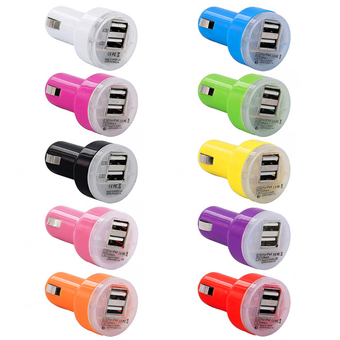 Universal 2.1A Dual Usb Car Chargers Input Colorful Mini cigarette lighter Charger for iphone 5 6 7 samsung mp3 speaker pc
Universal 2.1A Dual Usb Car Chargers Input Colorful Mini cigarette lighter Charger for iphone 5 6 7 samsung mp3 speaker pc