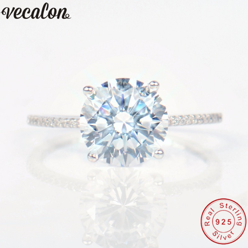 Vecalon solitaire Jewelry Real Soild 925 Sterling Silver ring 1ct 5A Zircon Cz Engagement wedding Band rings for women men Gift
Vecalon solitaire Jewelry Real Soild 925 Sterling Silver ring 1ct 5A Zircon Cz Engagement wedding Band rings for women men Gift