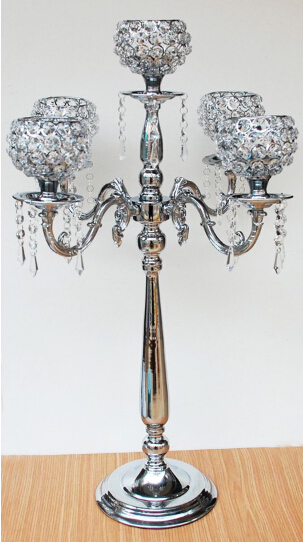 Candle Holders Crystal Globe 5 Lights Candelabra Holder Luxurious Centerpiece For Wedding Party Decoration Supplies