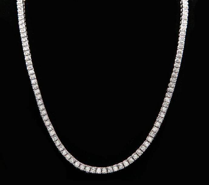 Men Hip Hop Bling Bling Iced Out Tennis Chain 1 Row Necklaces Silver/Gold Color Men Chain Fashion Jewelry