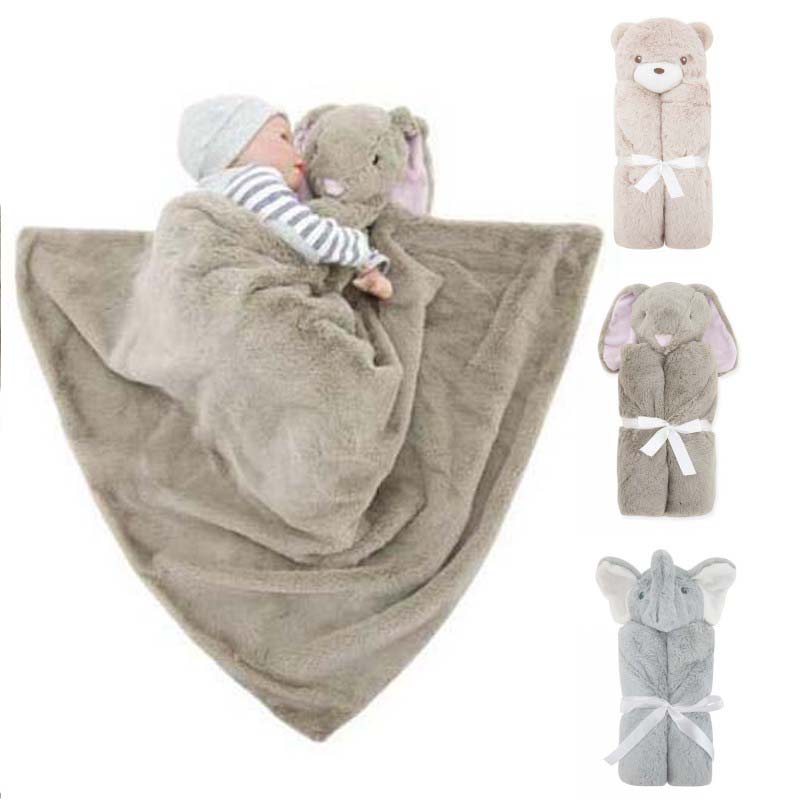 Kids Sleeping Bag Beds Crystal Fleece Elephant Blanket Warm rabbit bear Blankets infant Swaddling cartoon baby bed sheet Sleeping Bag 76*76 от DHgate WW