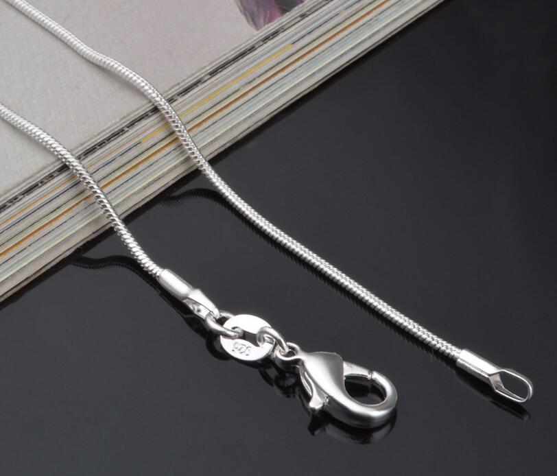 1MM snake bone chain fashion vogue silver plated snake chain foreign trade hot silver necklace (50pcs/lot) L409