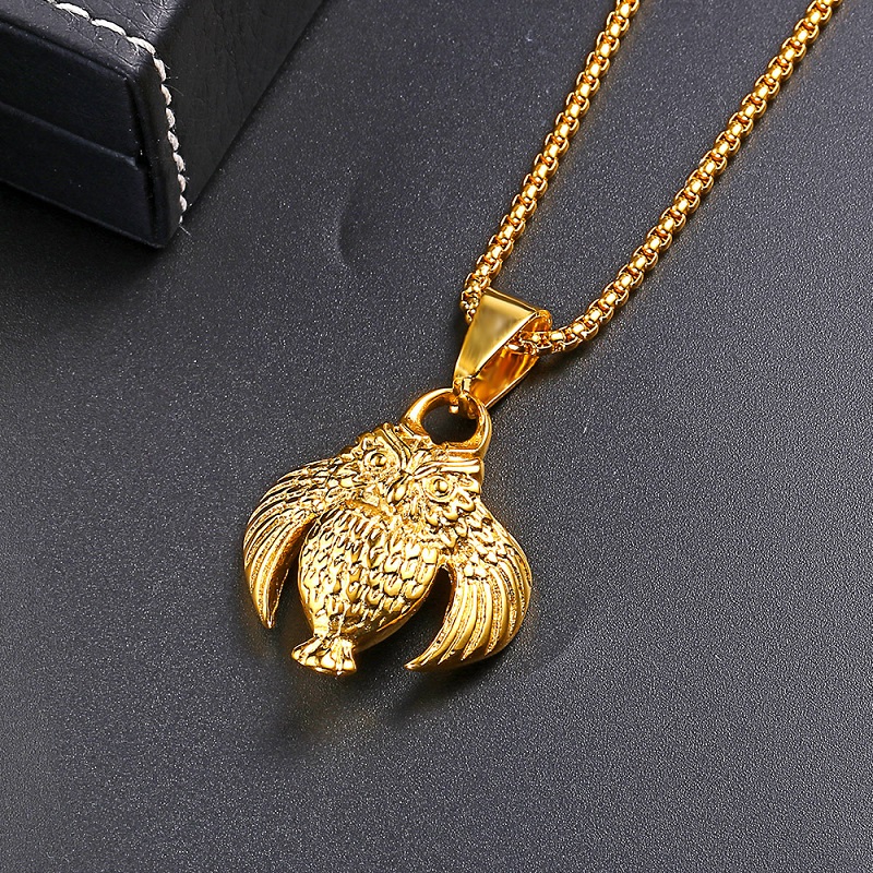 Fashion Punk Men Women Owl Pendant Necklace Hip Hop Gold Jewelry Design Stainless Steel 60cm Long Chain Mens Necklaces For Gifts
Fashion Punk Men Women Owl Pendant Necklace Hip Hop Gold Jewelry Design Stainless Steel 60cm Long Chain Mens Necklaces For Gifts
