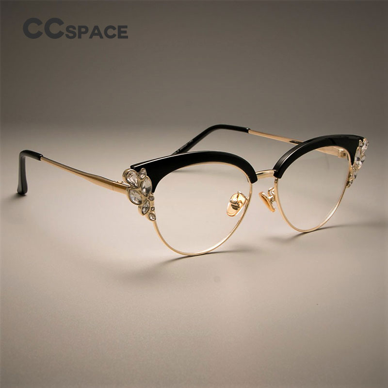 CCSPACE GORGEOUS Ladies Cat Eye Shiny Rhinestones Glasses Frames For Women Brand Designer Eyewear Optical EyeGlasses 45120
CCSPACE GORGEOUS Ladies Cat Eye Shiny Rhinestones Glasses Frames For Women Brand Designer Eyewear Optical EyeGlasses 45120