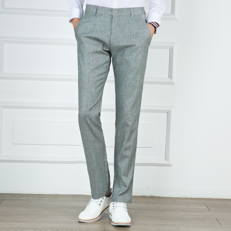 2018 New Arrival Fashion Summer Linen Pants Men Breathable Casual Pants Comfort Mens Big Size Flax Trouser Male 40 L