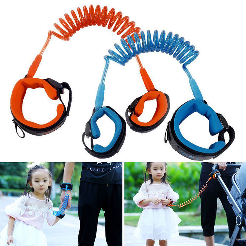 1.5M 2M 2.5M Fashion Baby Child Kids anti lost wristband Wrist Link Safety Harness Strap Rope Leash with metal connector Free