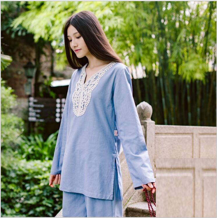 High quality Women meditation Sport Clothing cotton Hemp Yoga suits women's Large size special fitness clothes autumn Taichi Kungfu Uniform