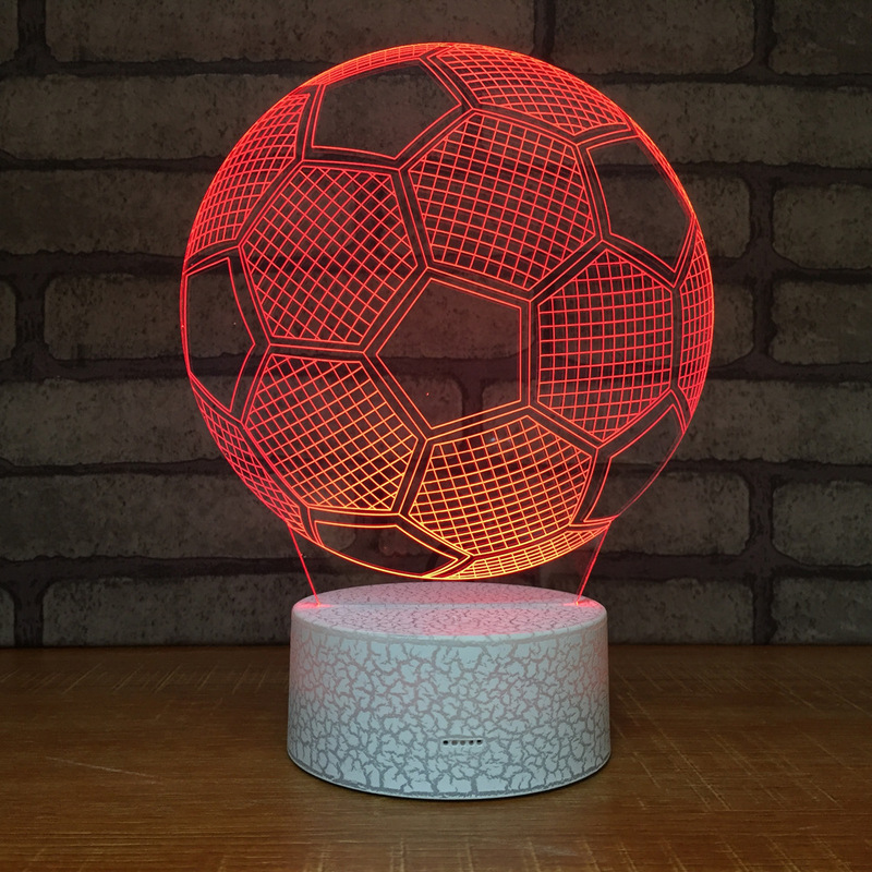 Football Night Lamp 3D Acrylic LED Night Light Touch 7 Color Change Desk Table Lamp Party Decorative Light