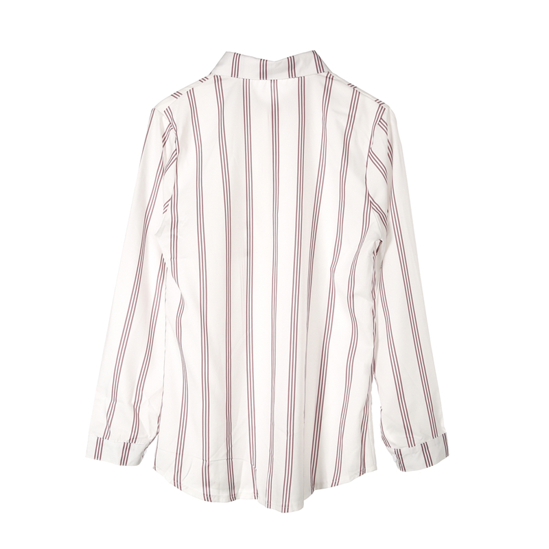 Women's Striped Blouse, Loose Fit Long Sleeve Top, Fashionable All-Match Shirt For Ladies B4