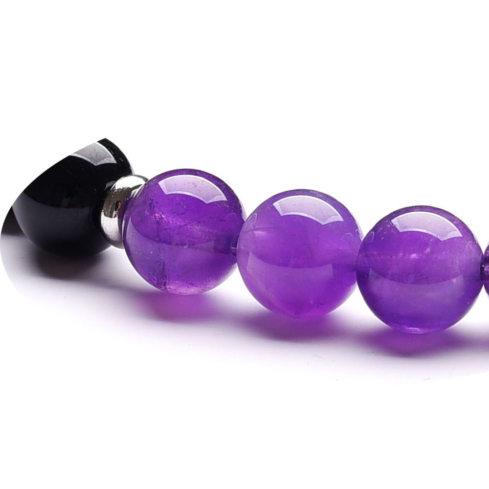 10pc/set 8MM black onyx amethyst Beads Antique Beads Energy Yoga Bead Hand Weaving Drawstring Bracelet for gift women handmade jewelry