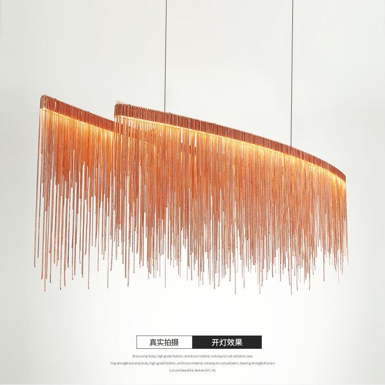 Led Modern Chandelier Lighting Tassel Design Indoor Chandelier Light Hanging Pendant Light Hotel Restaurant Home Lamps Silver or Gold Color