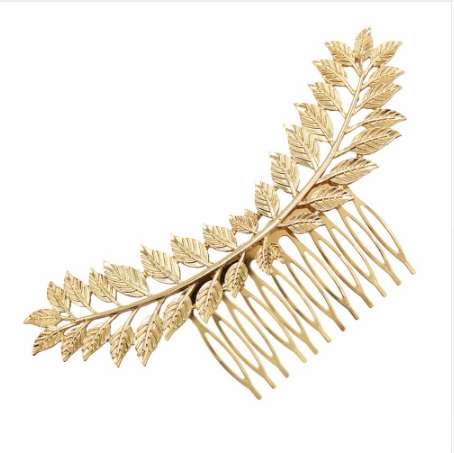 Baroque Style Greece Bridal Leaf Hair Combs Silver Gold Metal Headpiece Wedding Party Crystal Hair Pins Accessories Hair Jewelry