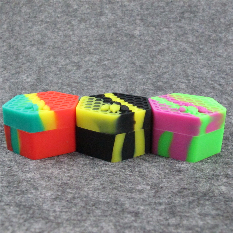 50PCSDHL Silicone Non stick Jars Dab Container Honeybee Silicon Case For Vaporizer Oil Solid 26ML FDA Food Grade Silicone Box Wax