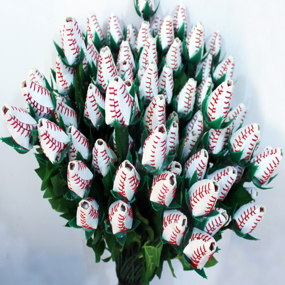 baseball rose yellow leather red stitching seam softball graduation gift rose flower Connectors
baseball rose yellow leather red stitching seam softball graduation gift rose flower Connectors