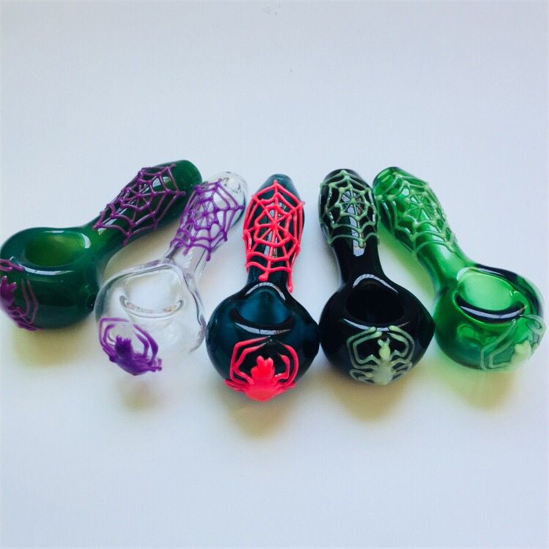 Wholesale/ Retail 4" inch Glow In The Dark Heady Glass Smoking Pipes Hand Spoon spider Luminous Hand Pipe Oil Burner Smoking Accessories 5
Wholesale/ Retail 4" inch Glow In The Dark Heady Glass Smoking Pipes Hand Spoon spider Luminous Hand Pipe Oil Burner Smoking Accessories 5
