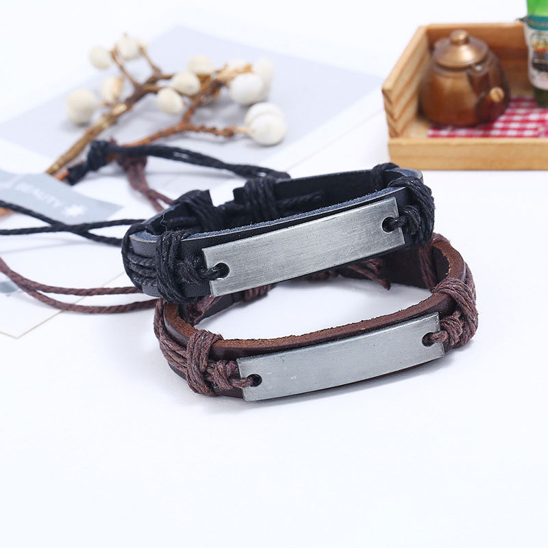 Wholesale New Cool Punk Genuine Leather Bracelet Jewelry Bangle Cuff Blank metal Charm Bracelets Free shipping
Wholesale New Cool Punk Genuine Leather Bracelet Jewelry Bangle Cuff Blank metal Charm Bracelets Free shipping
