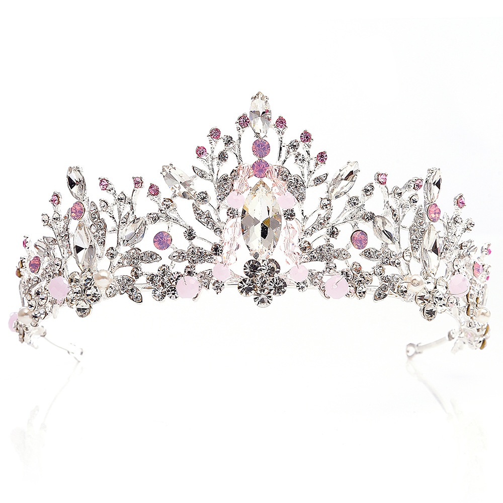 Silver Bridal Crown Rhinestone Crystals Royal Wedding Queen Crowns Princess Crystal Baroque Birthday Party Tiaras Pink Gold Sweet 16