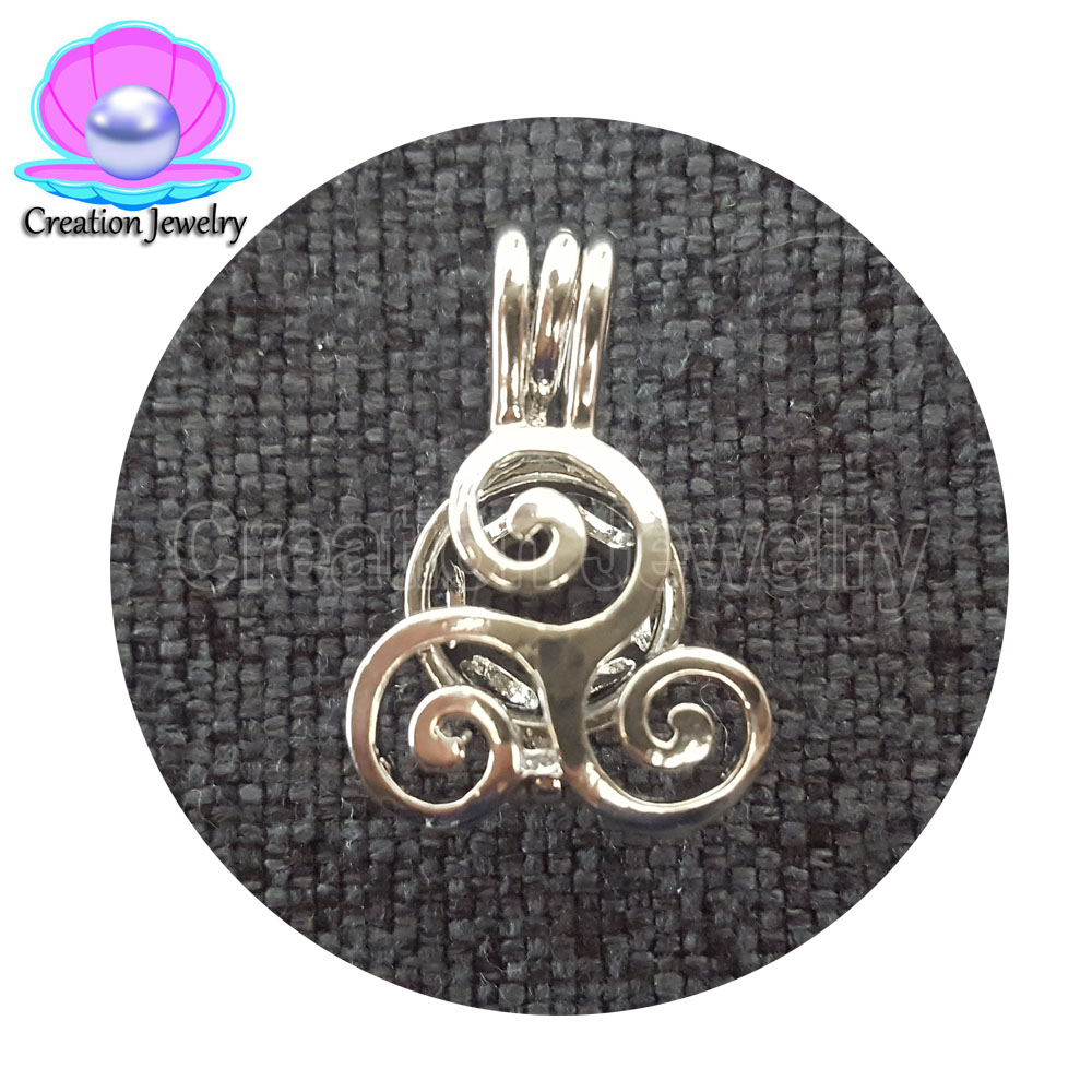 Wholesale Factory Direct White Gold Plated Pearl Bead locket Monkey/giraffe Cage Pendants for Jewelry Making /Essential Oil Scent Diffuser
