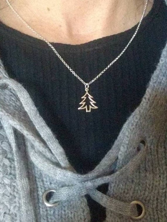 30PCS Simple Christmas Tree Necklace Tiny Pine Tree Necklace Life Family Acorn Oak Tree Leaf Necklaces Cute Island Plant Gifts