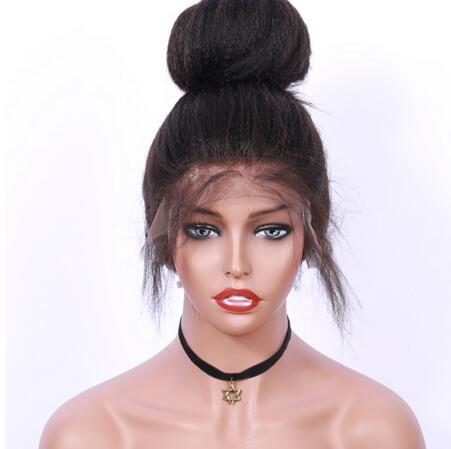 Natural Black 360 Lace Frontal Wig Pre Plucked With Baby Hair 150 Density Lace Front Human Hair Wig Brazilian Glueless Yaki Remy Wig