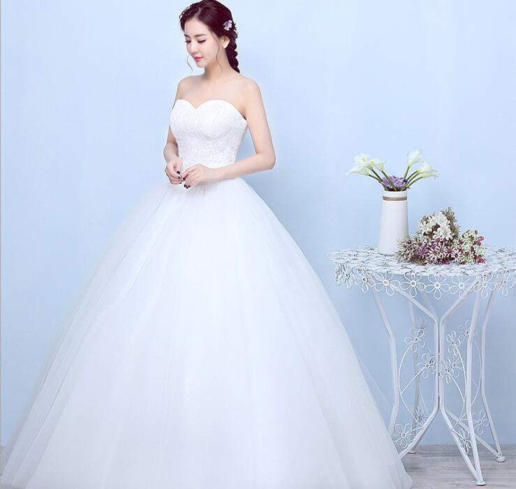 Real Photo Customized Wedding Dresses 2018 Korean simple Lace High Waist Maternity Bridal Gown Vestido De Noiva Pregnant Women
