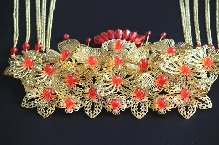 Red costumes, wedding brides, accessories, wholesale Chinese style Phoenix crown dress, grain and clothing accessories, photo tour special p - view 9