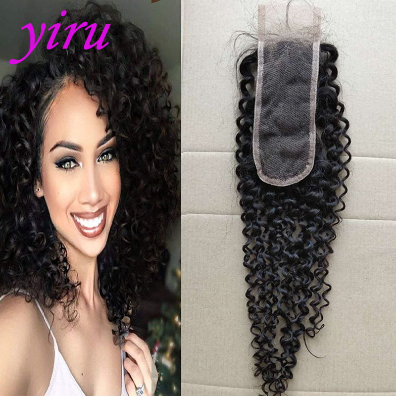 Brazilian Human Hair HD 2X6 Lace Closure Straight 10-26inch Kinky Straight Deep Wave Kinky Curly Natural Color